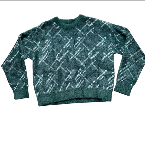 Teal-Green Long Sleeve Pullover Sweater – Soft, Stylish size M CURRENTAIR LA - Picture 3 of 4
